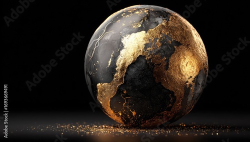 Golden Earth, Dark Background