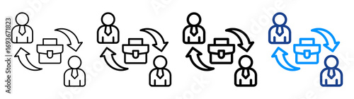 Rehiring Icon Different Style Outline Collection Set