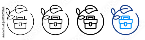 Green Jobs Icon Different Style Outline Collection Set
