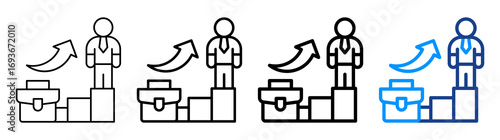 Career Advancement Icon Different Style Outline Collection Set