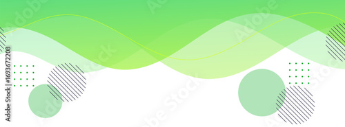 minimalist banner background green gradations wave shape abstract memphis.modern background.vector eps 10