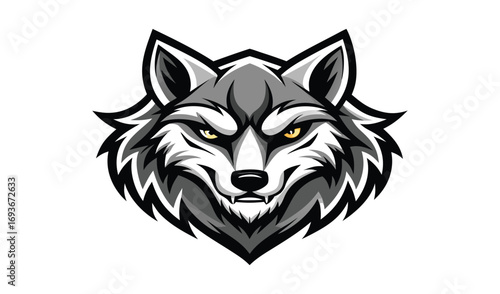 Stylized vector illustration of a wolf's head