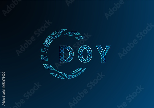 DOY low poly letter logo vector design. DOY lower poly logo design. DOY unique low poly logo design.