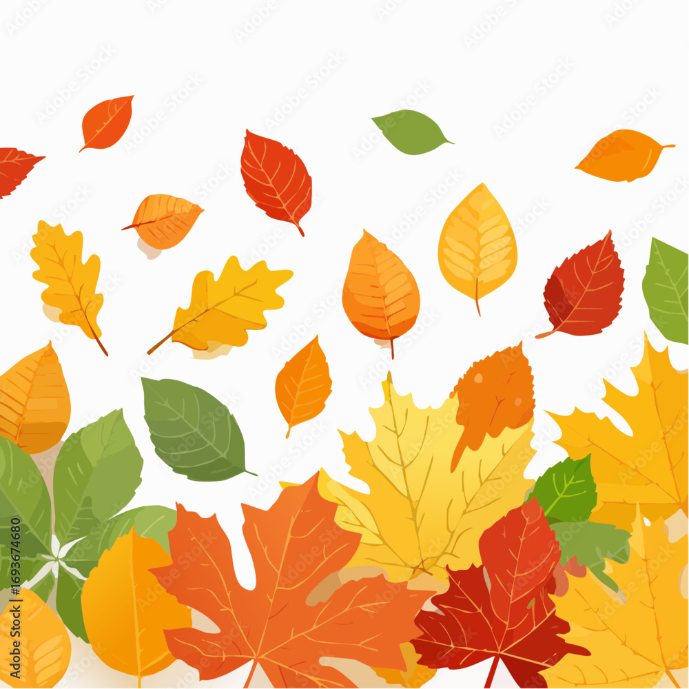 Obraz premium Autumn leaves falling, abstract vector illustration
