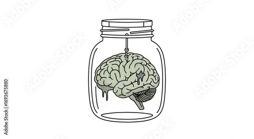 Brain in a Jar - Symbolic Representation of the Mind.