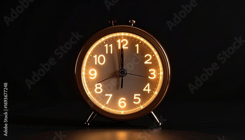 Wallpaper Mural Illuminated round clock in dark setting Torontodigital.ca