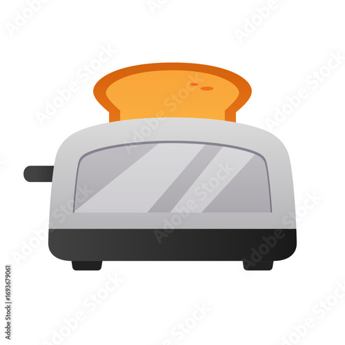 Bread on toaster vector isolated illustration