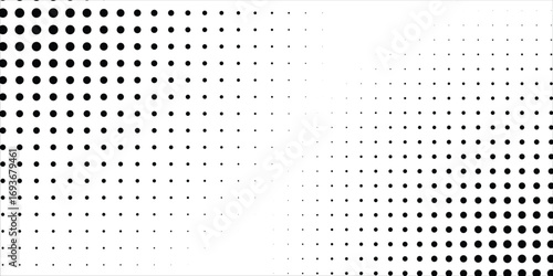 Dotted halftone gradient texture. Vanishing polka dot background. Repeating dots gradation pattern background. Black fading comic pop art template set modern circle background modern