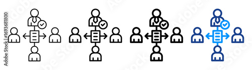 Delegation Tasks Icon Different Style Outline Collection Set