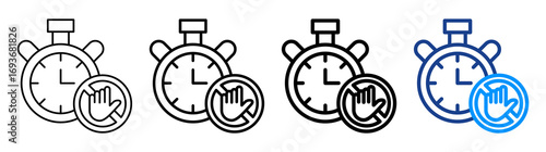 Time Blocking Icon Different Style Outline Collection Set