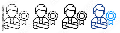 Personal Achievement  Icon Different Style Outline Collection Set