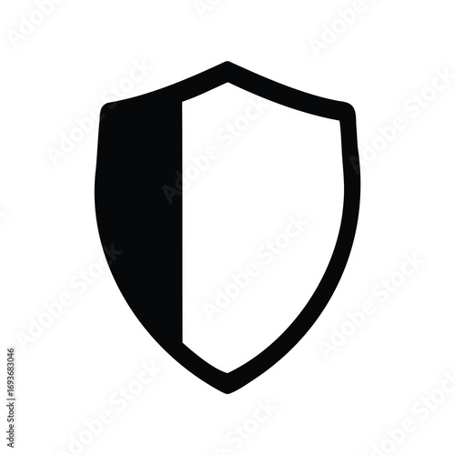 Stylized Heraldic Shield Icon Depicting Security and Protection with Dynamic Contrast
