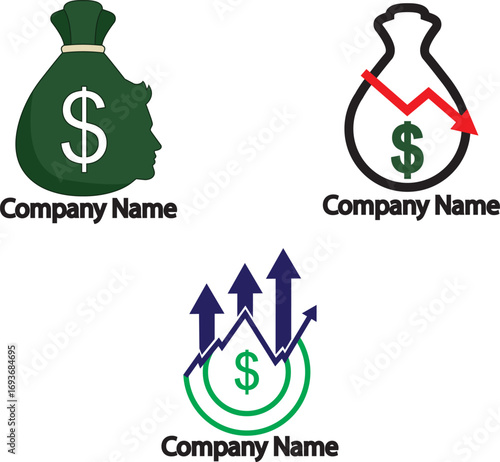 Finance money dollar logo design finance logotype cryptic vector
