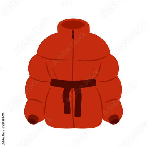 Warm winter clothes and jackets in different styles