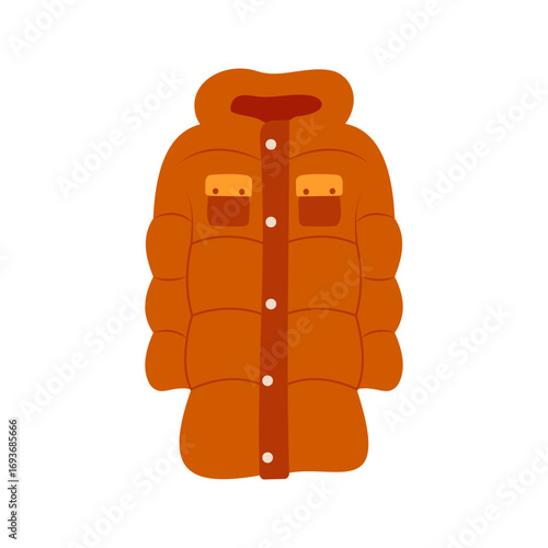 Warm winter clothes and jackets in different styles