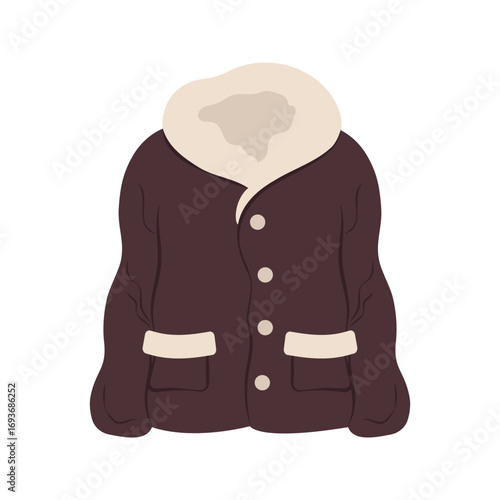 Warm winter clothes and jackets in different styles
