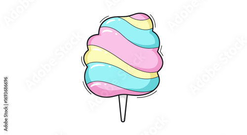 Canvastavla Colorful Cartoon Cotton Candy on a Stick.