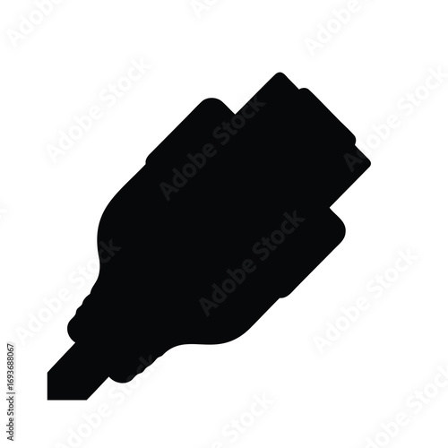 A Black Silhouette of a VGA Connector Illustrating Technology and Connectivity