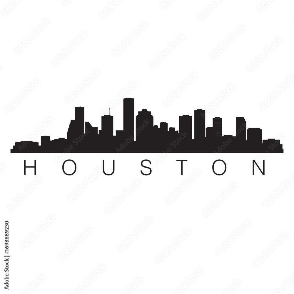 Naklejka premium houston city skyline vector