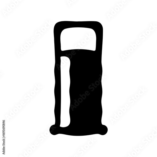 A minimalistic abstract silhouette of an air mattress or sleeping pad