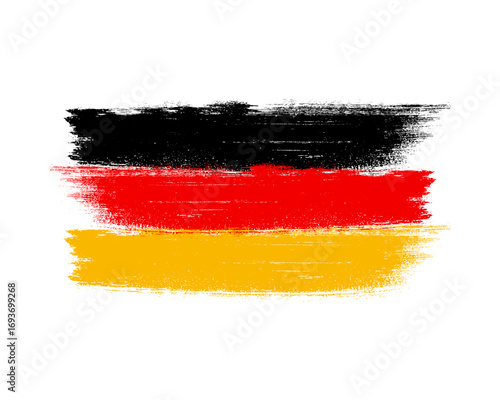 Germany flag brush. Creative German flag grunge paint brush stroke on white background.