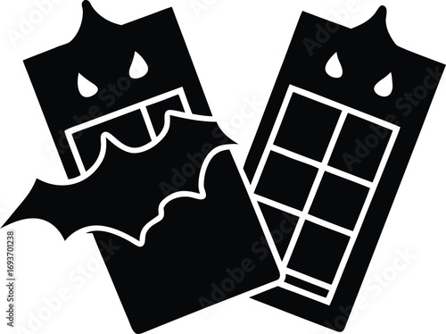 halloween chocolate bars silhouette vector