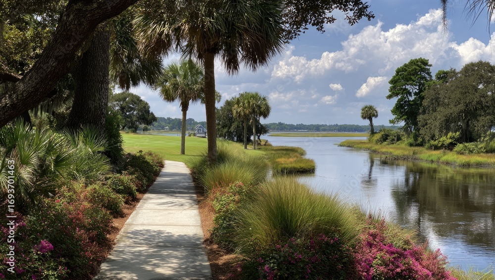 Fototapeta premium Peaceful path by a river