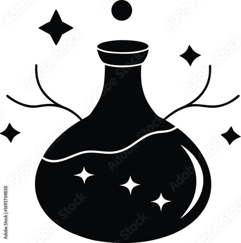halloween potion silhouette vector illustration