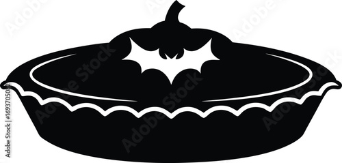  halloween pumpkin pie silhouette vector
