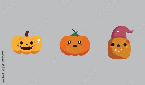 A cheerful jack-o'-lantern with a carved smile is a perfect symbol for the autumn Halloween celebration