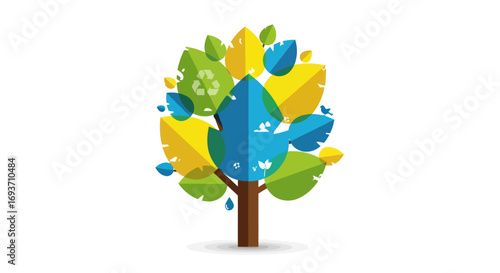 Colorful Abstract Tree of Life Design.