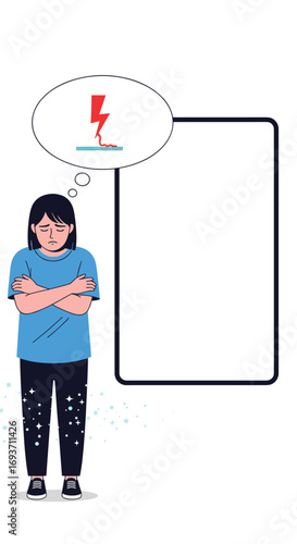 Young woman feeling stressed about electrical system failure in her home