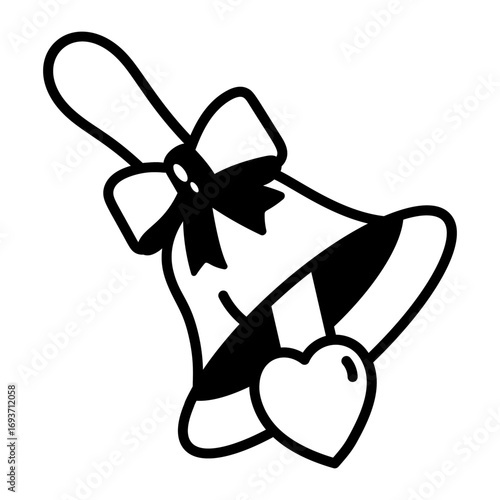 A hand drawn style icon showing a handbell
