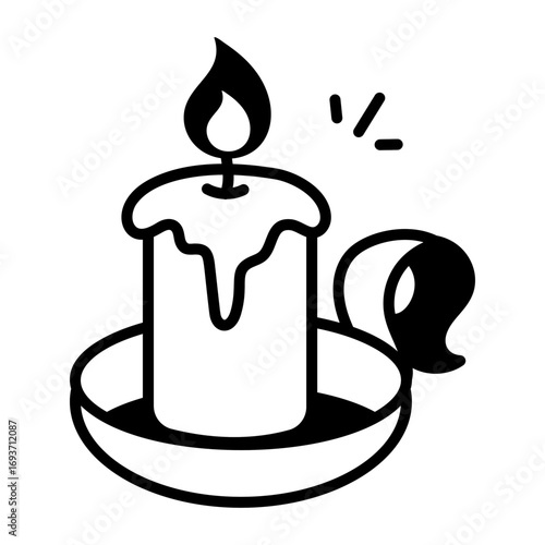 A drawing style icon showing a candleholder
