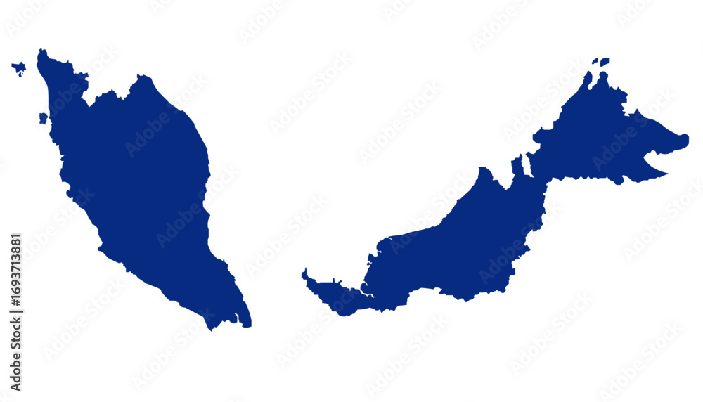 Fototapeta premium Malaysia Map Shade Blue (700x400 px)