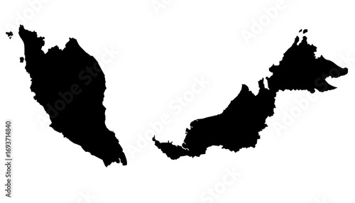 Malaysia Map Shade Black (700x400 px)