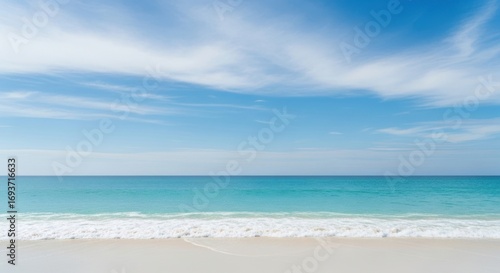 Wallpaper Mural Beautiful Tropical Beach With White Sand and Turquoise Water Under Blue Sky Torontodigital.ca