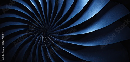 Wallpaper Mural Deep blue, radiating,  geometric turbine blades Torontodigital.ca