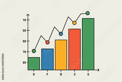 Colorful Bar Graph Showing Growth Trend