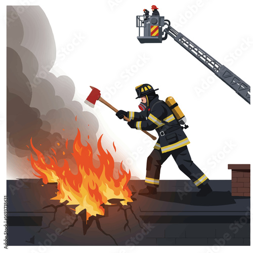 firefighter in action