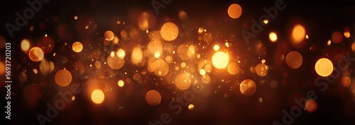 Abstract bokeh lights in warm gold and orange tones