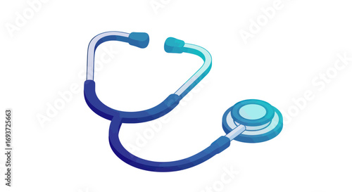 Blue and Silver Stethoscope for Medical Examination and Diagnosis.