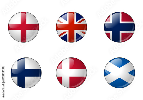 flags of countries as fabric badges
