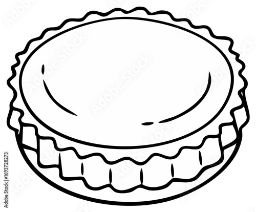 Soda Pop Cap, Outline Icon, Black and White Illustration, Bottle Cap Cartoon, Vector Graphics