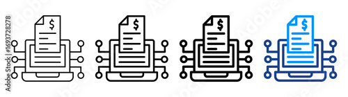 Digital Statement Icon Different Style Outline Collection Set