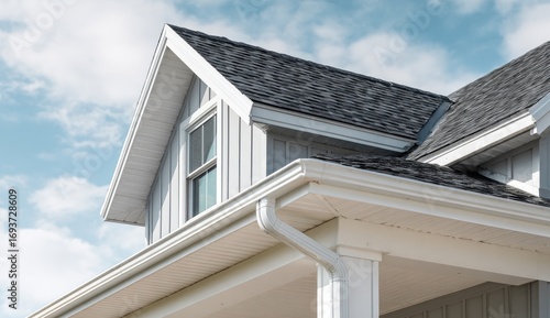 Exterior of a house with a peaked roof