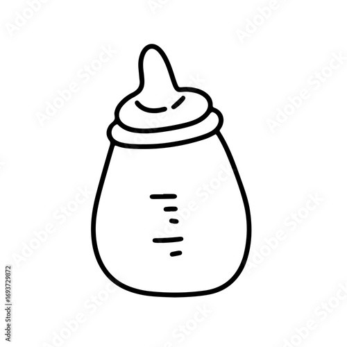 Outline baby new born doodles decoration element design. game, education, sock. baby newborn element doodle