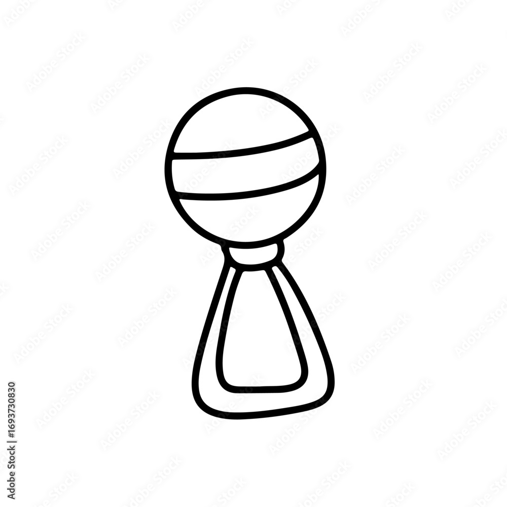 Fototapeta premium Outline baby new born doodles decoration element design. game, education, sock. baby newborn element doodle