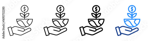 Global Investment Icon Different Style Outline Collection Set