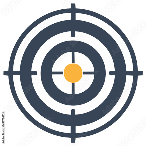 Concentric Circle Target Symbol with Central Bullseye for Precision Goals
